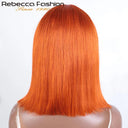 Ginger Blonde Ombre Straight Bob Lace Wig Pre Plucked Hair