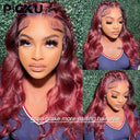 Burgundy Loose Body Wave Lace Front Wig 30-34 Inch 99J