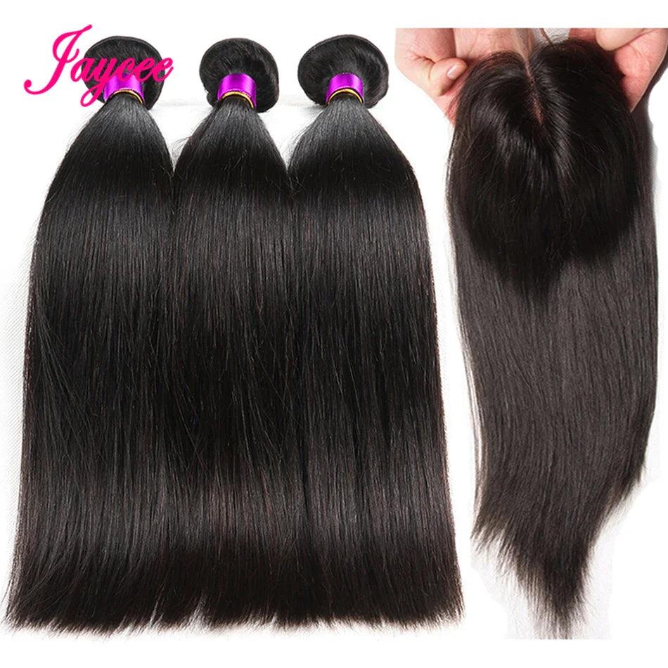 Brazilian Bone Straight Hair Bundle Set: Luxe Human Hair Kit