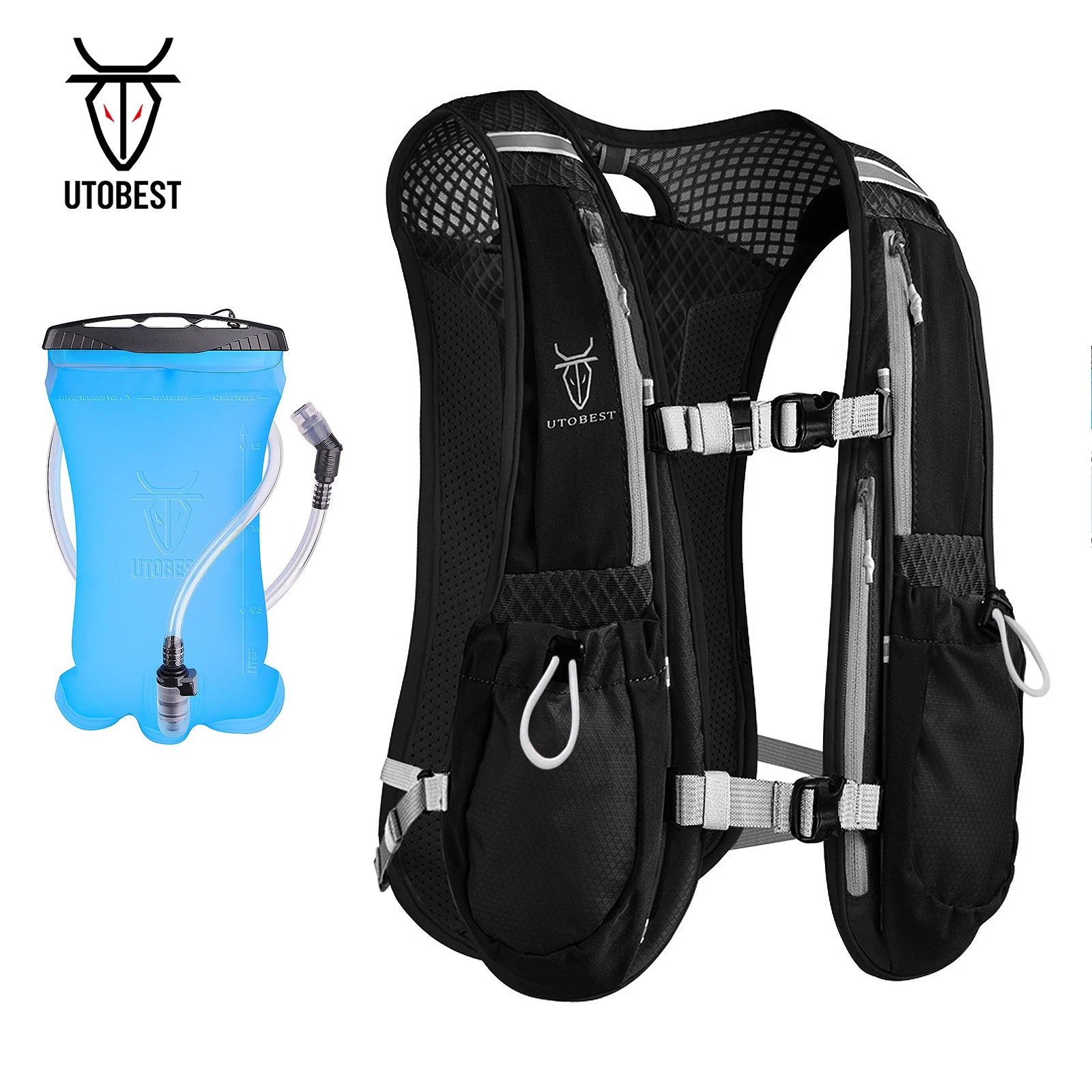 Ultra Lightweight UTOBEST 5L Hydration Vest with 1.5L Bladder for Trail Running, Biking, and Hiking