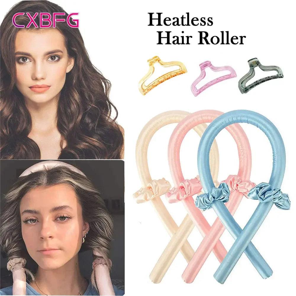 Silk Ribbon Headband for Heat-Free Soft Curls - Sleep Styling Roller