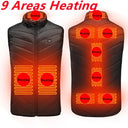 9/13Areas Heated Vest Men Women USB Heating Jacket Winter