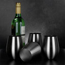 4PCS Stainless Steel Stemless Wine Glasses Unbreakable Cups