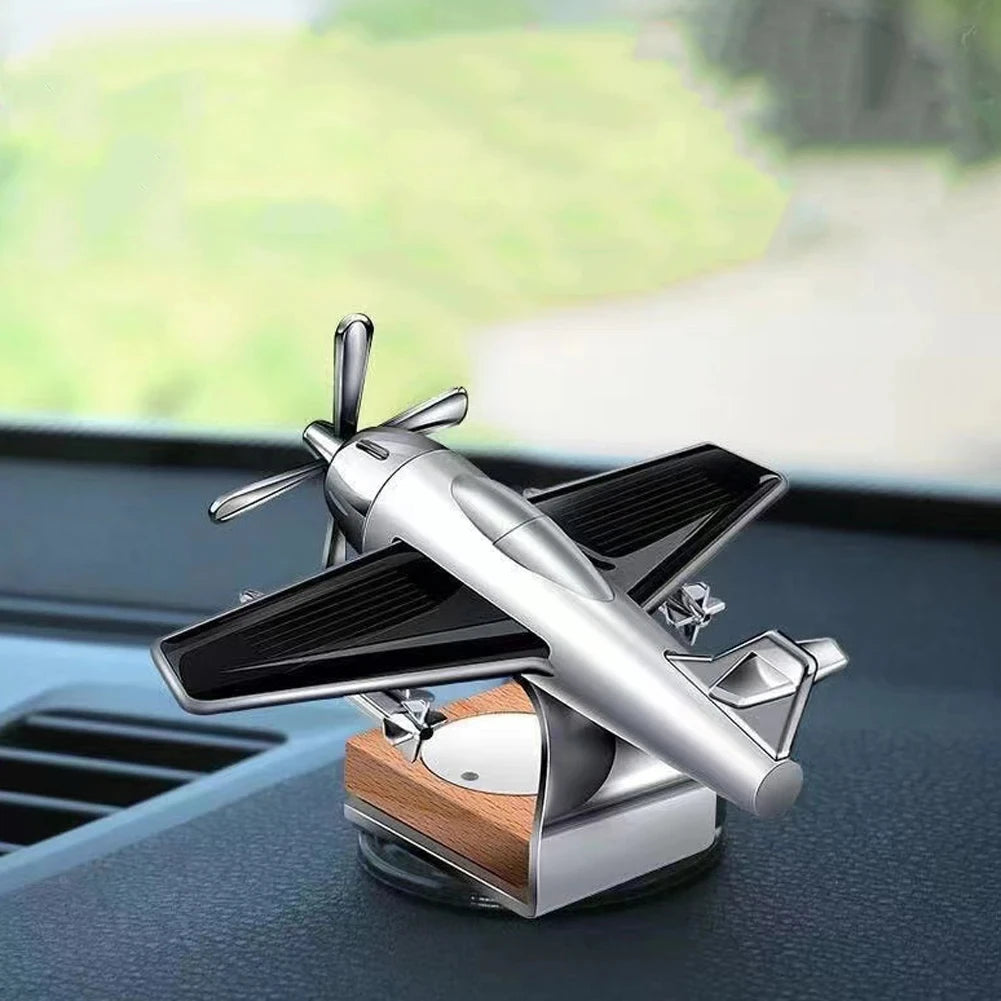 Solar-Powered Airplane Car Essential Oil Diffuser Decor