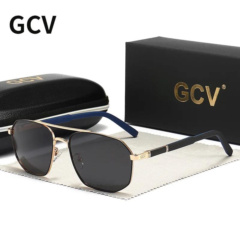 GCV 2021 Luxury Polarized Pilot Sunglasses for Men - UV Protection Metal Frame Eyewear