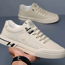 Men Sneakers 2024 Autumn New Embossed Breathable White Shoes