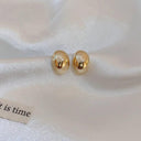 Vintage Gold Teardrop Earrings: Elegant Dome Design Piece