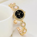 Heart Jewelry Set & Luxury Watch Stylish Rhinestone Accessories