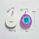 Cute Purple Electronic Pet Egg Acrylic Cartoon Earrings