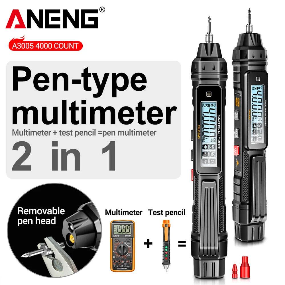 ANENG A3005 Digital Multimeter Pen - Professional Auto AC/DC Voltage Ohm Diode Tester - 4000 Counts  ourlum.com   