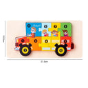 Wooden Puzzle Educational Cartoon Animals Learning Game for Kids  ourlum.com school bus  