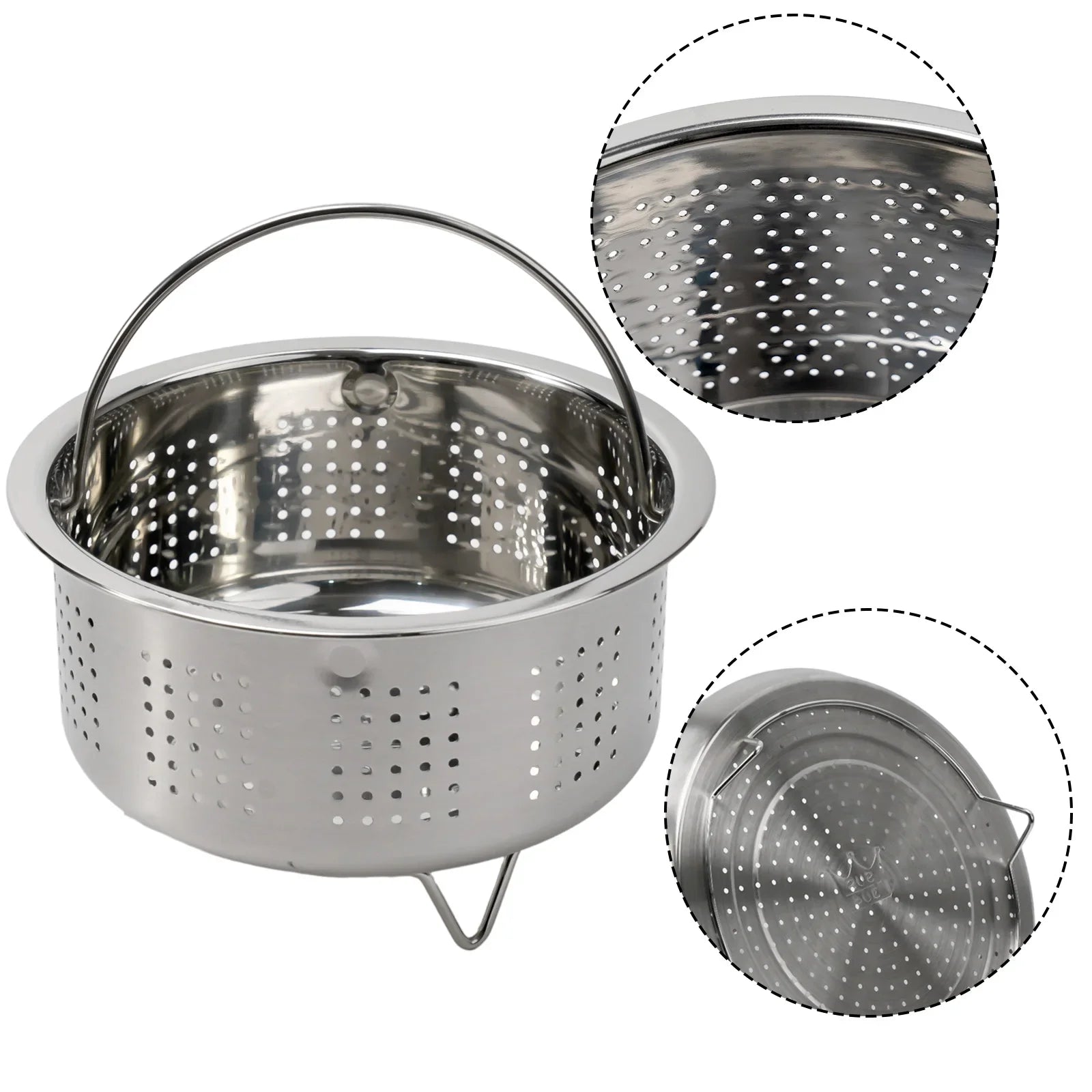 Stainless Steel Instant Pot Steamer Basket with Silicone Handle - Perfect for Healthy Cooking