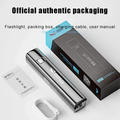 Ultra-Bright USB Rechargeable 2-in-1 LED Flashlight & Power Bank for Outdoor Adventures - 9990000 Lumens Mini Torch