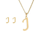 Fashion Stainless Steel Alphabet Initial Necklace Set For Women