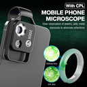 200X Magnification Microscope Lens with CPL Mobile LED Light