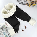 Cozy Velvet Winter Leggings for Women - Solid Color High Waist Thick Pants  ourlum.com Black XL 