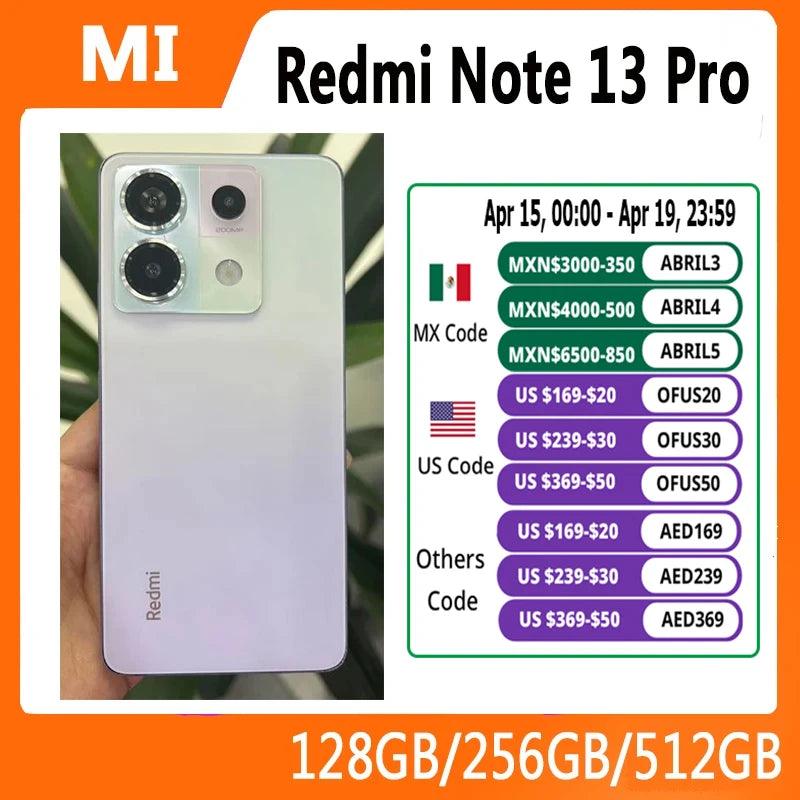 Xiaomi Redmi Note 13 Pro 5G Smartphone 6.67" Snapdragon 7S Gen 2 5100mAh Battery 67W Fast Charging 200 MP