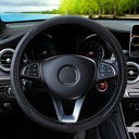 PU Leather Embossed Steering Wheel Cover for 14.5-15 Inches