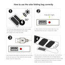 20W Foldable Solar Power Bank with USB Charger and Compass