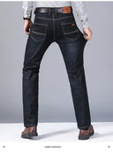 New Men Classic Jeans Jean Homme Soft Black Denim Pants