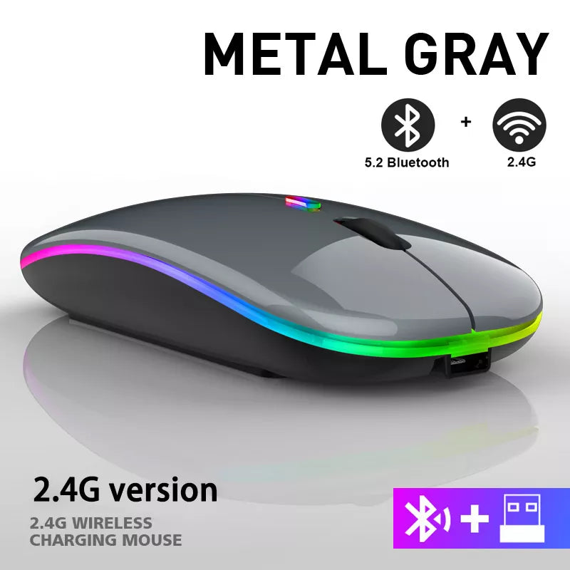 Wireless RGB Gaming Mouse: Ultimate Rechargeable Bluetooth Experience  ourlum.com   