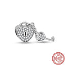 Crown Flowers Heart Silver Bead Charm Elegant Pandora Accessory