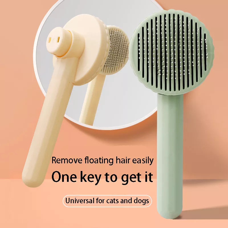 Pet Hair Removal Comb Self Cleaning Slicker Brush for Cats Dogs Grooming  ourlum.com   