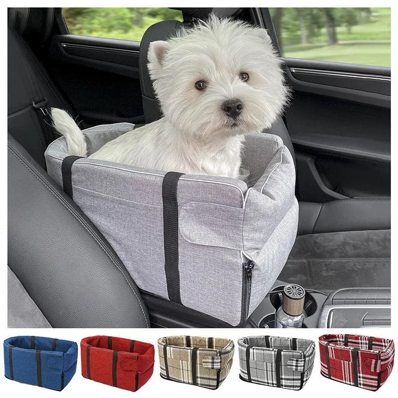 Pet Safety Car Seat Travel Carrier for Small Dogs and Cats with Central Control - Gray  ourlum.com   