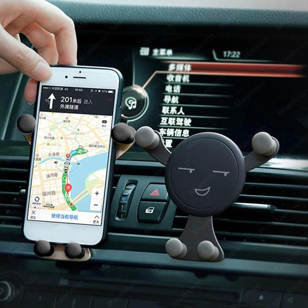 Gravity Support Car Vent Clip Smartphone Mount: Hands-Free Stand  ourlum.com   