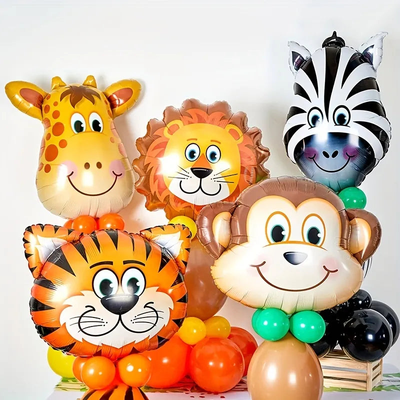 Jungle Safari Animals Foil Balloons Set: Wild Adventure Party Decor & Supplies  ourlum.com   