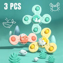 Baby Bath Toys: Interactive Spinner Suction Cup Rattles Set