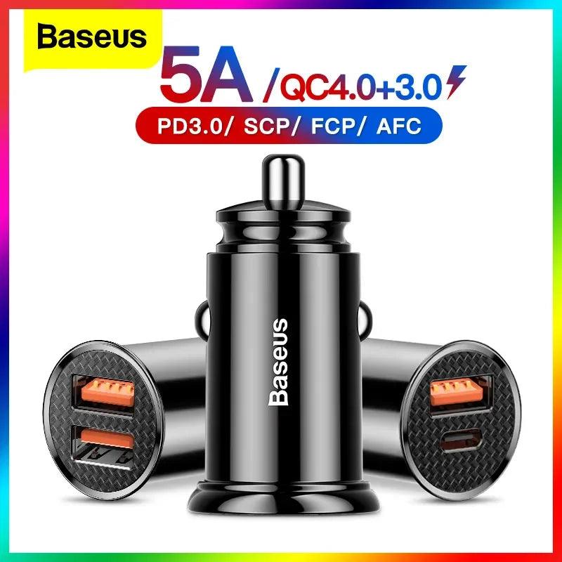 Baseus USB Car Charger: Rapid Charging for Smartphone Devices  ourlum.com   