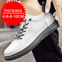 Casual Men Elevator Shoes Height Increase White Black 6CM