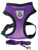 Adjustable Reflective Mesh Cat Dog Harness Set with Leash - Small Pet Safety Vest and Accessories  ourlum.com PURPLE S 