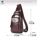 BULLCAPTAIN 2023 Men's Leather Chest Bag Large Capacity XB 127