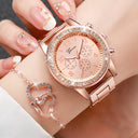 6PCS/Set Women's Watch Fashion Rhinestone Jewelry Set