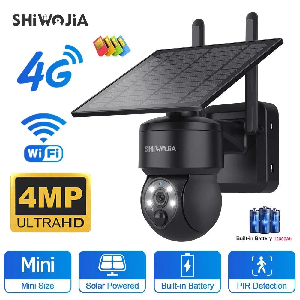 SHIWOJIA Solar Camera: Advanced PTZ CCTV Cam with Two-Way Audio  ourlum.com   