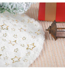 Elegant Faux Fur Christmas Tree Skirt with Sequins