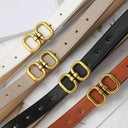 Stylish Women's PU Leather Belt with Designer Metal Buckle - Chic Waist Strap for Jeans, Dresses & Trousers  ourlum.com   