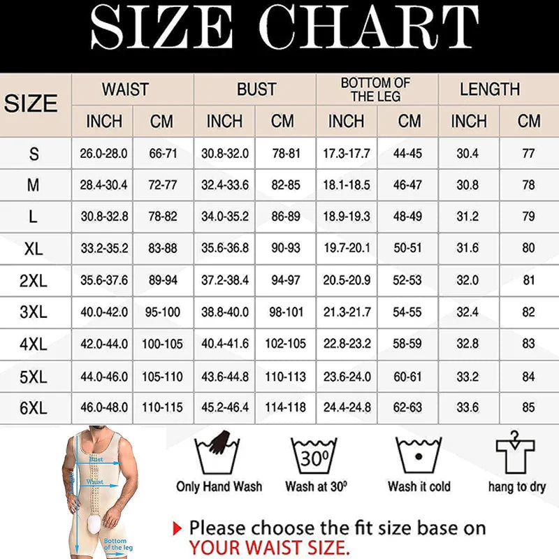 Men's Slimming Bodysuit - Tummy Control Shapewear for Confidence and Comfort