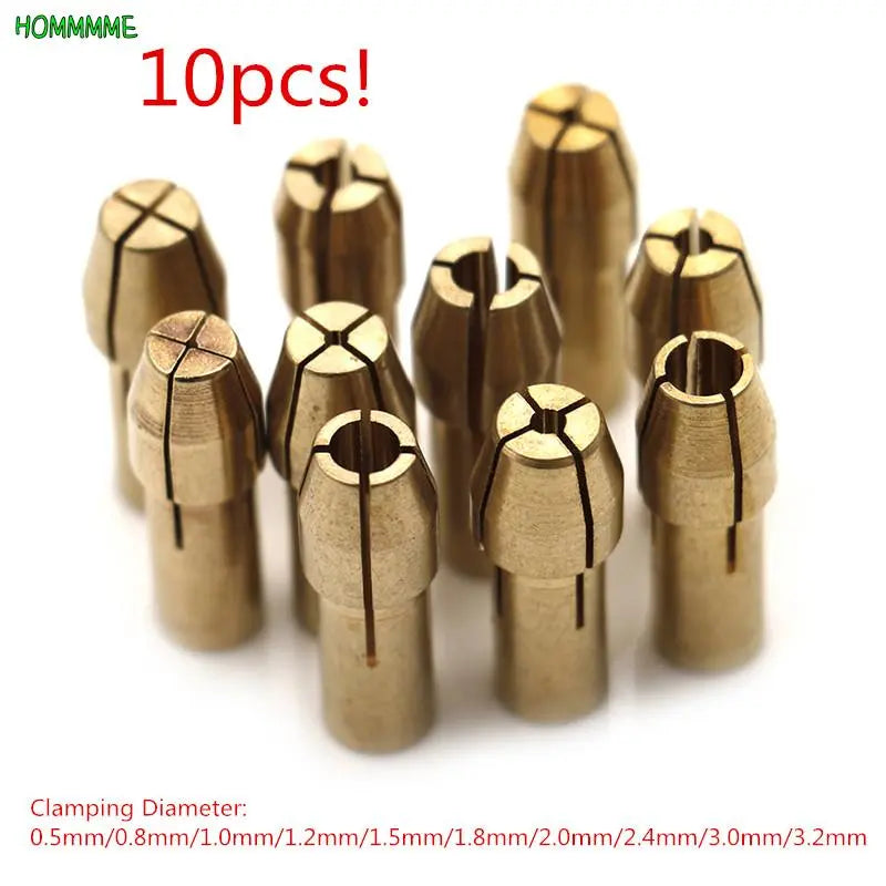 Mini Drill Chuck Adapter Set: Versatile Brass Collets for Rotary Tools  ourlum.com 10pcs  