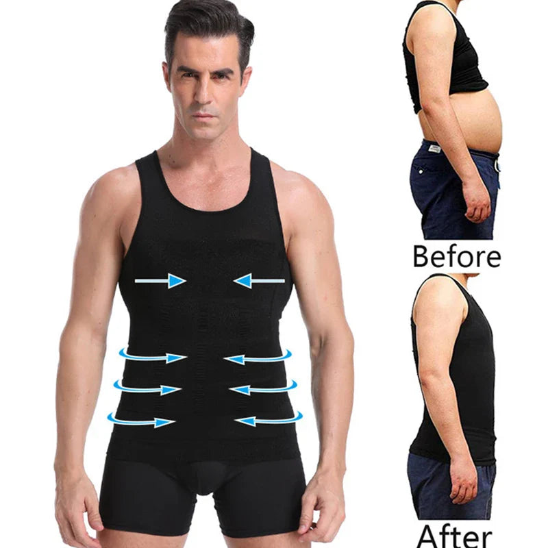 Men's Slimming Compression Corset Vest for Tummy Control & Waist Shaping