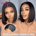 Glueless 13x4 Short Bob Lace Front Wig Premium Human Hair