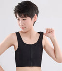 Chest Breast Binder Trans Crop Top Bandage Zipper Bra Tank