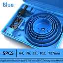 Woodworking Hole Saw Set Drill Bit Kit: Precision Tool for Various Boards & Metal  ourlum.com Blue 5PCS 64-127mm  