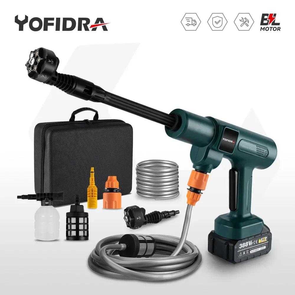 Yofidra 3500W 200Bar High Pressure Brushless Electric Washer 6 IN 1 Cordless Cleaning Spray Gun Tools For Makita 18V Battery  ourlum.com   