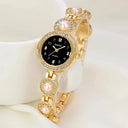 Heart Jewelry Set & Luxury Watch Stylish Rhinestone Accessories