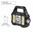 High Power LED Flashlight Solar Camping Work Light USB Charging