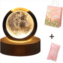 Valentines Day Gift  Galaxy Crystal Ball lamp 3D planet moon lamp USB LED night light  ourlum.com Gift box limit-A-02  