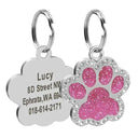 Engraved Glitter Paw Pet ID Collar Tag: Customized and Stylish  ourlum shiny-PK  